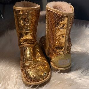 UGG Sparkling Gold Sequin Boots